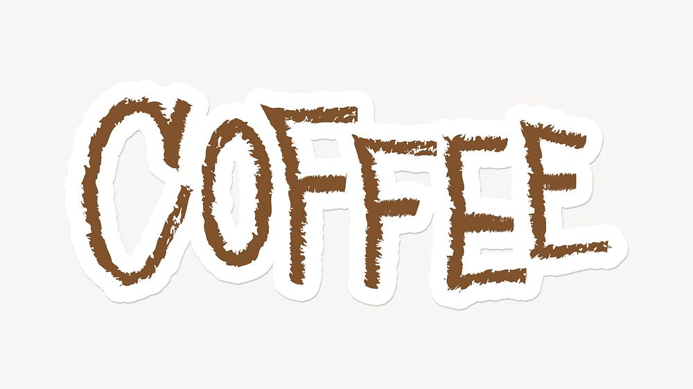 Coffee word sticker typography
