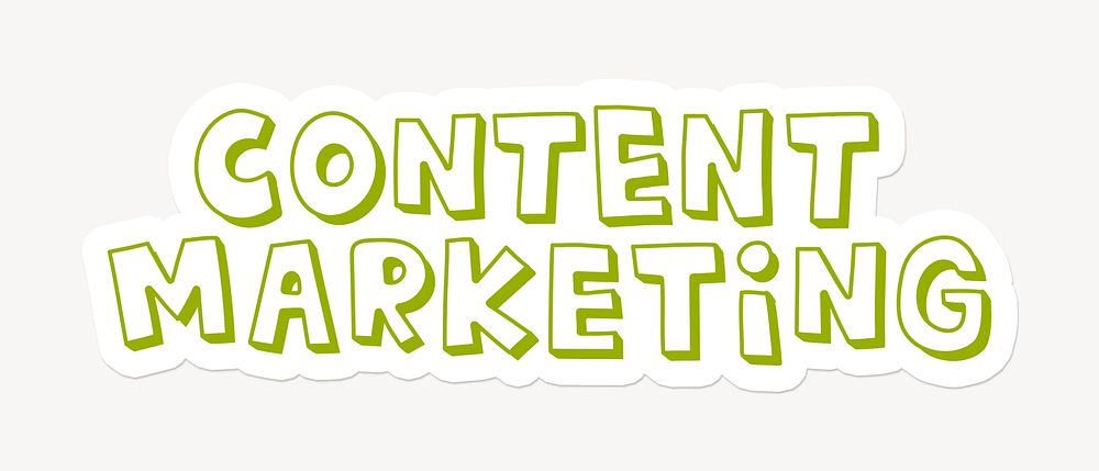 Content marketing word sticker typography