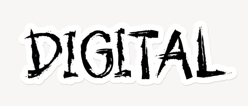 Digital word sticker typography