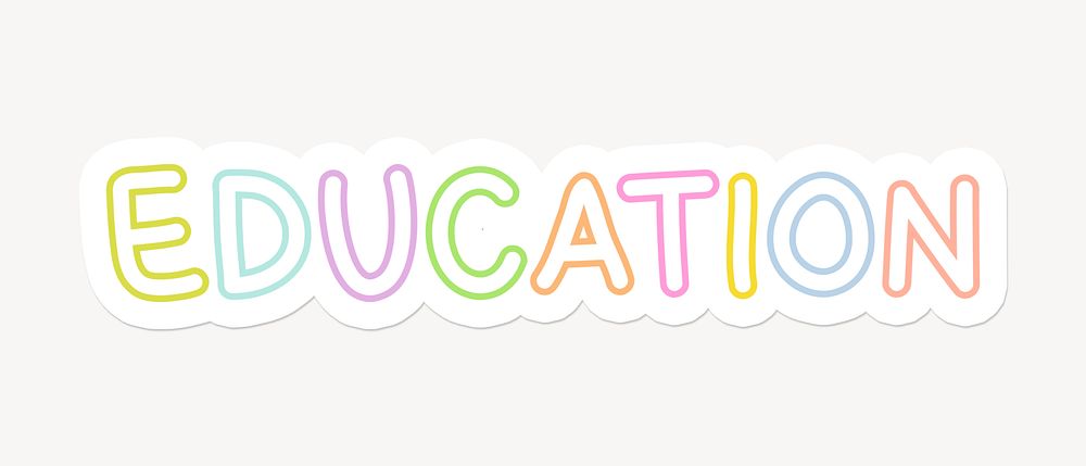 Education word sticker typography