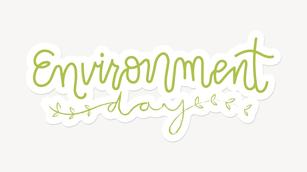 Environment word sticker typography