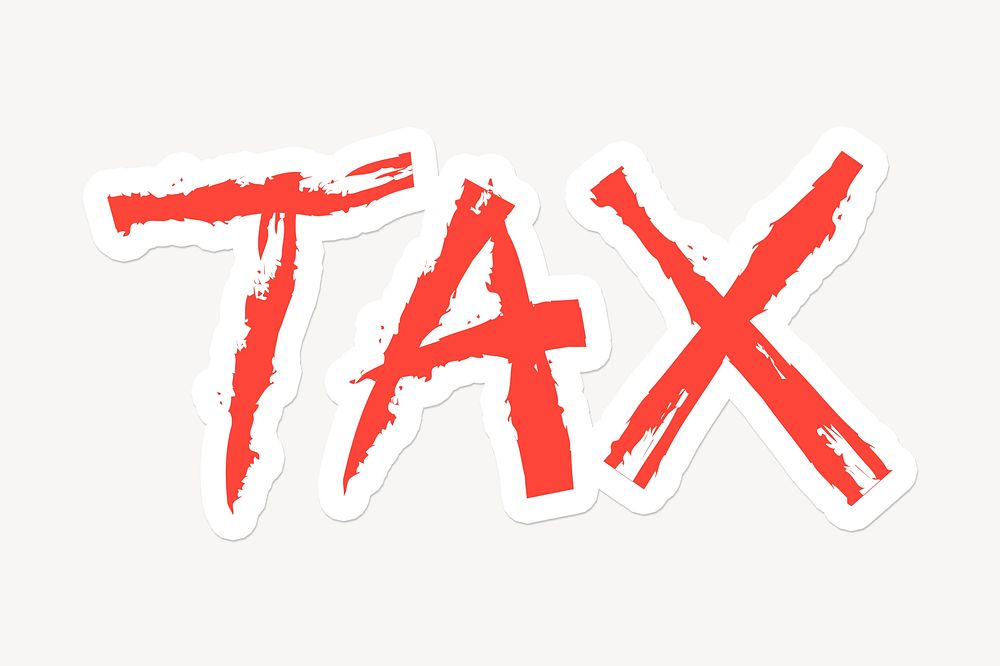 Tax word sticker typography