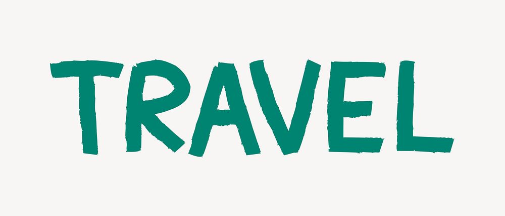 Travel word, handwritten typography