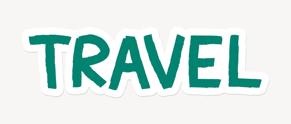 Travel word sticker typography