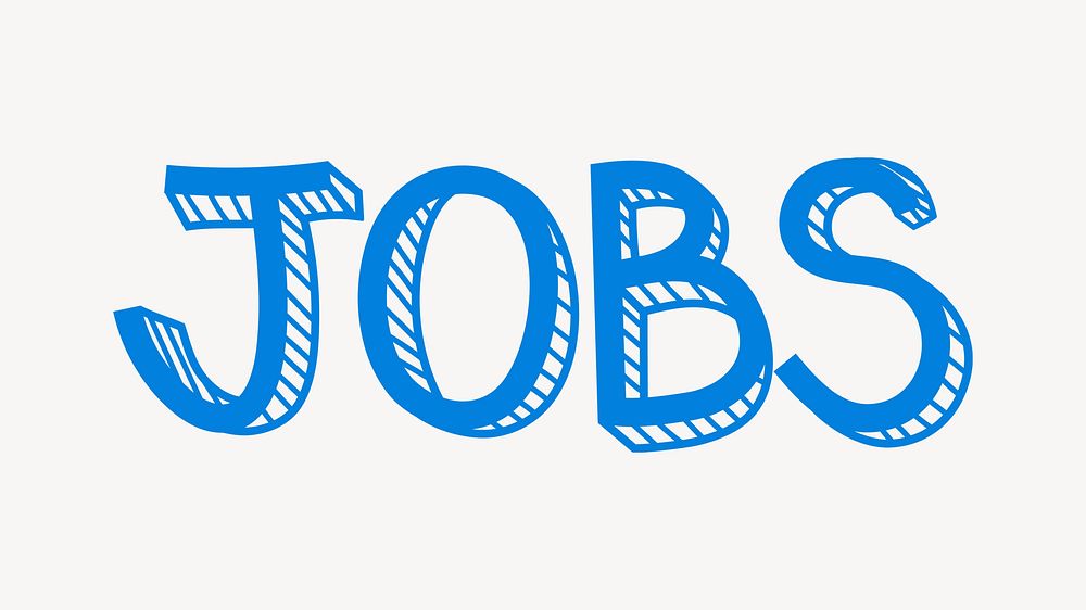 Jobs word, handwritten typography