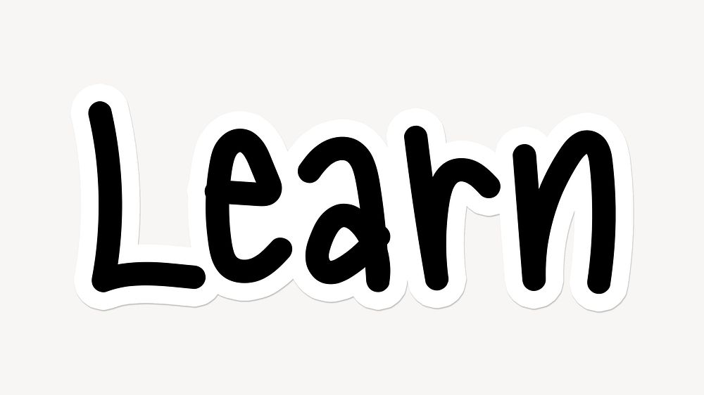 Learn word sticker typography