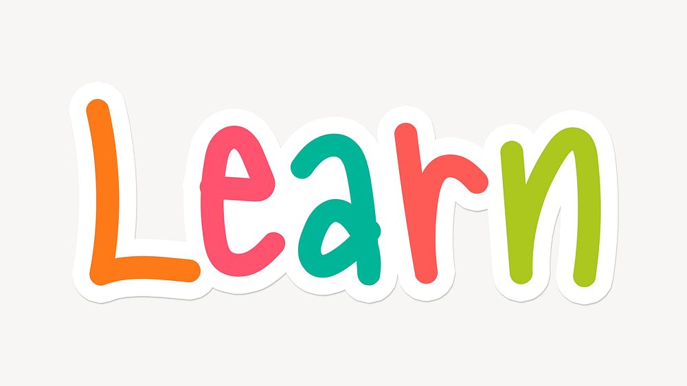 Learn word sticker typography