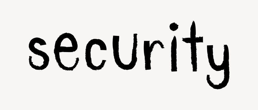 Security word, handwritten typography