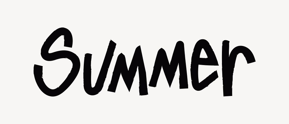 Summer word, handwritten typography