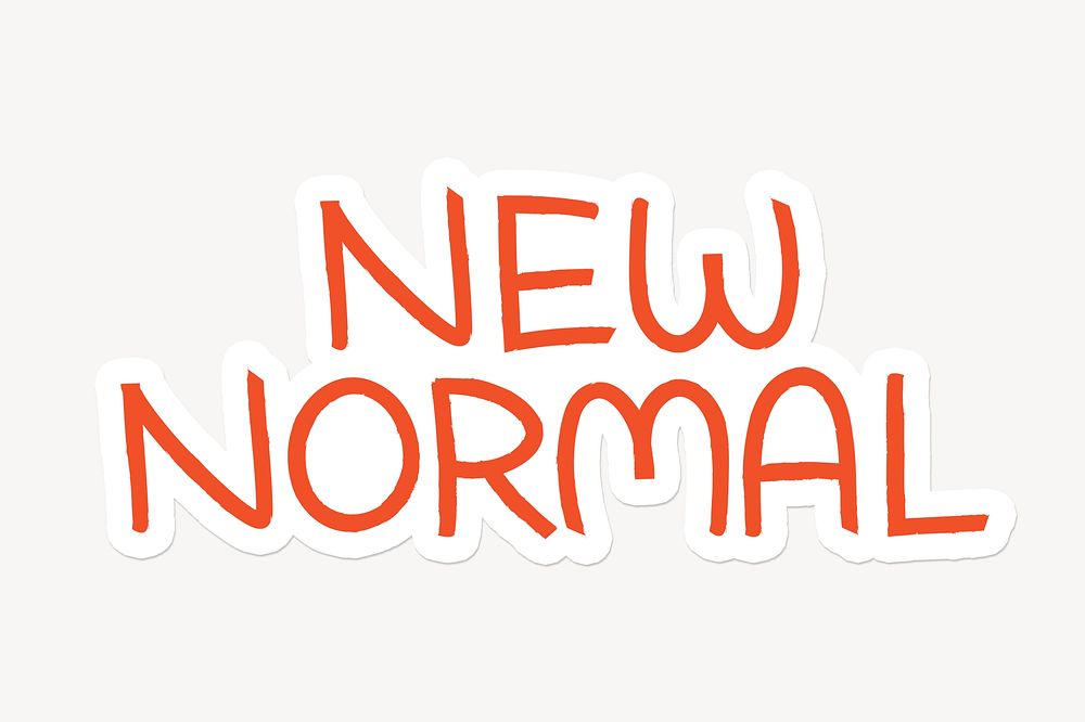 New normal word sticker typography