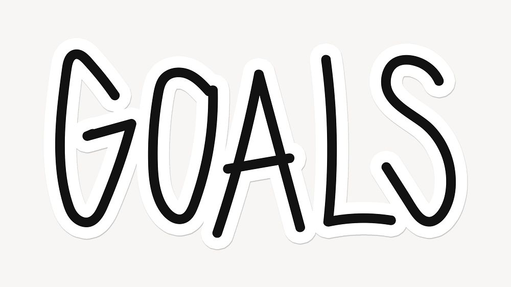 Goals word sticker typography