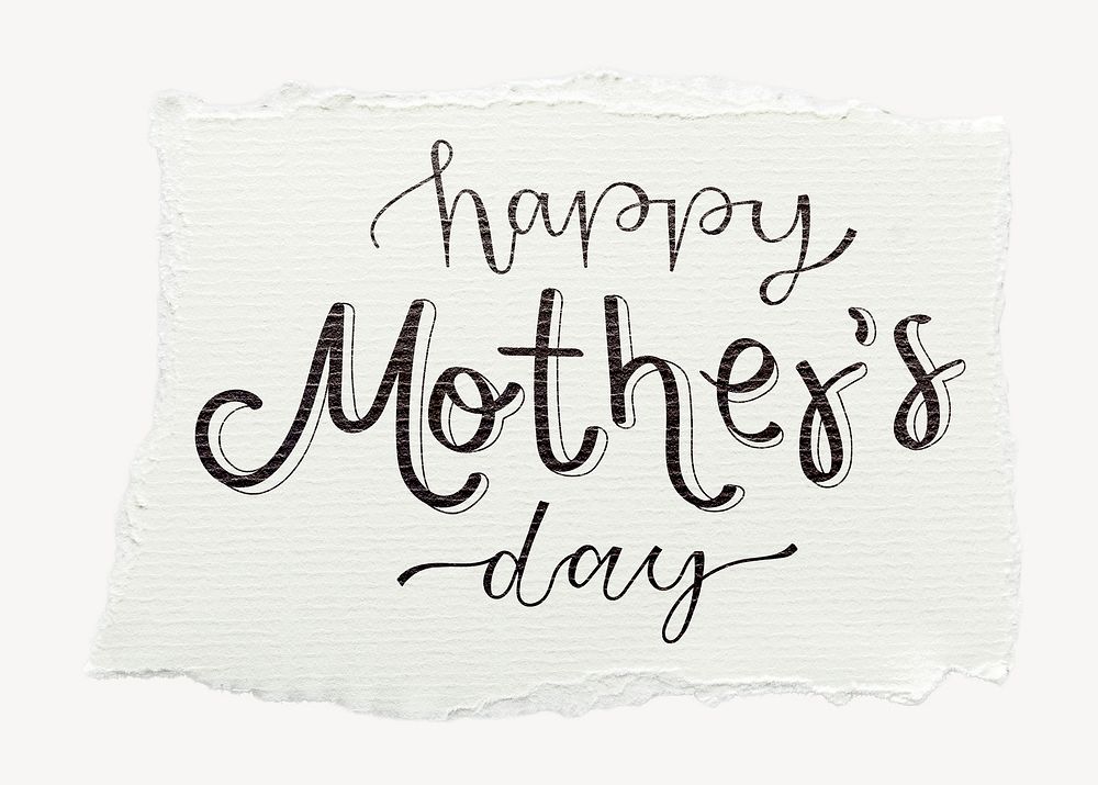 Happy Mother's Day quote, ripped paper typography
