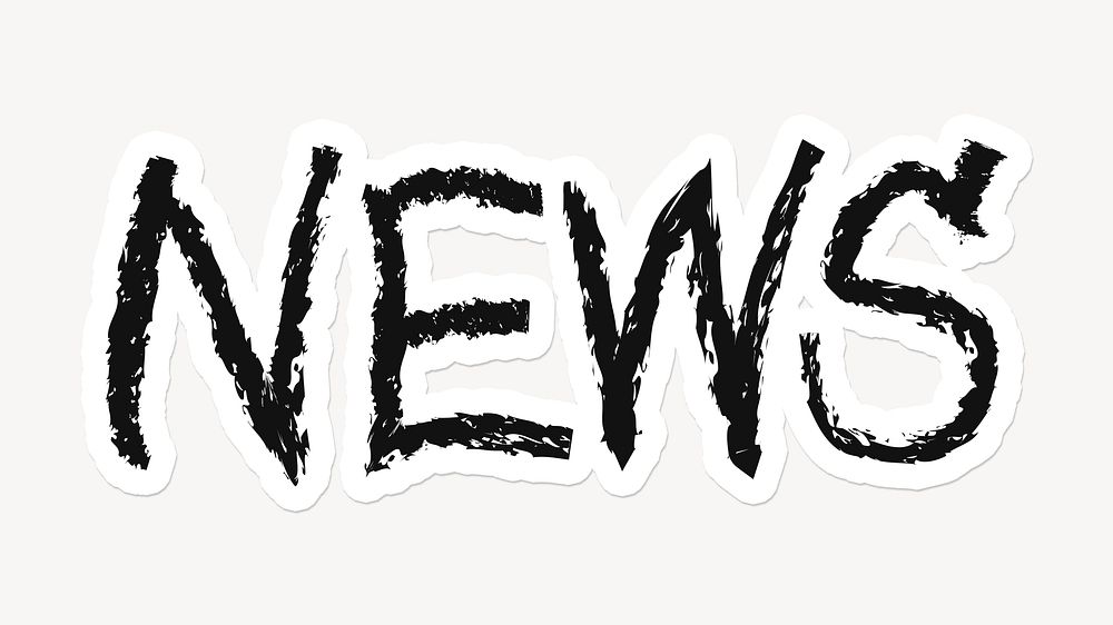 News word sticker typography