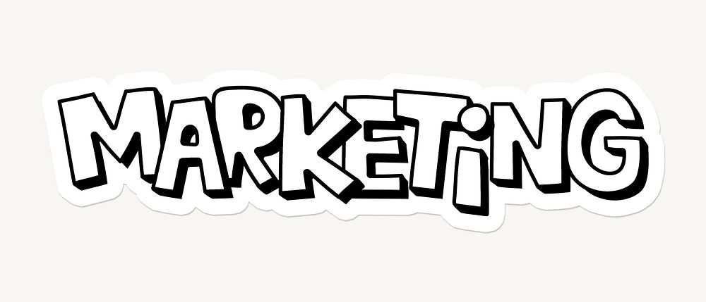 Marketing word sticker typography
