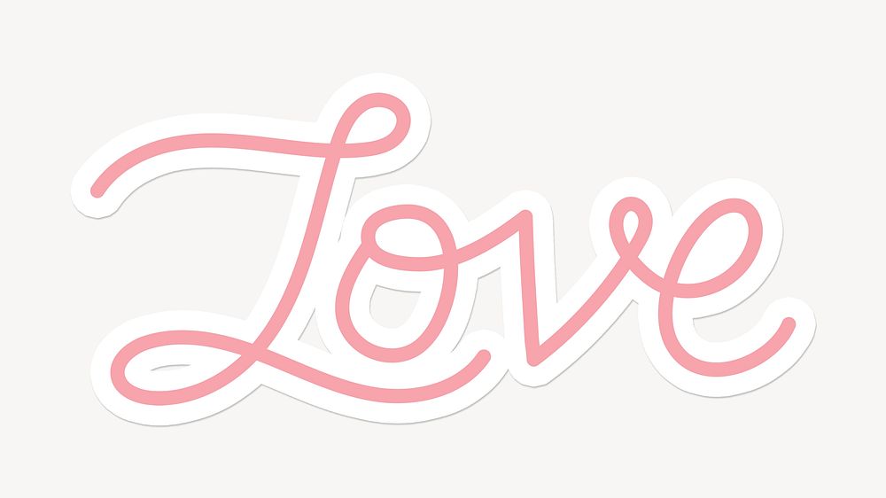 Love word sticker typography | Free Photo - rawpixel