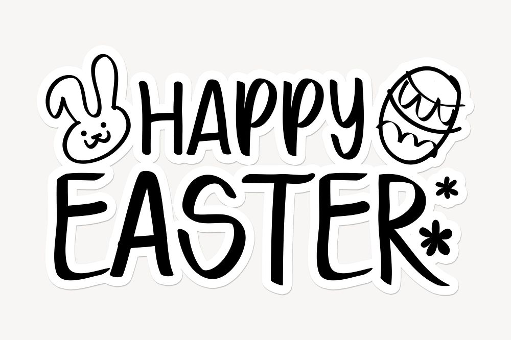 Happy Easter word sticker typography