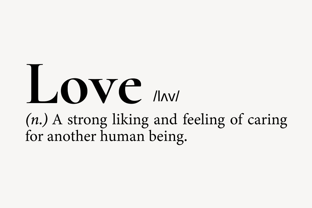 Love definition, dictionary word typography | Free Photo - rawpixel