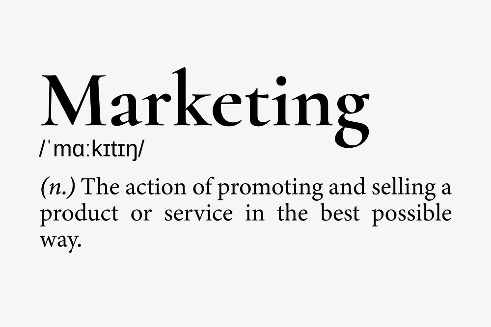Marketing definition, dictionary word typography