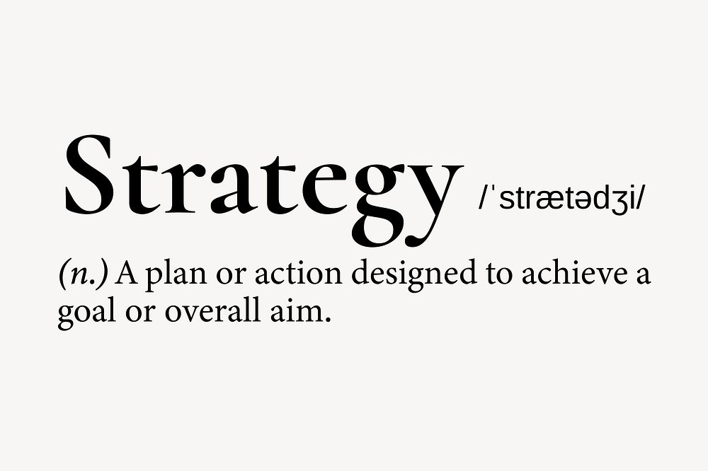 Strategy definition, dictionary word typography