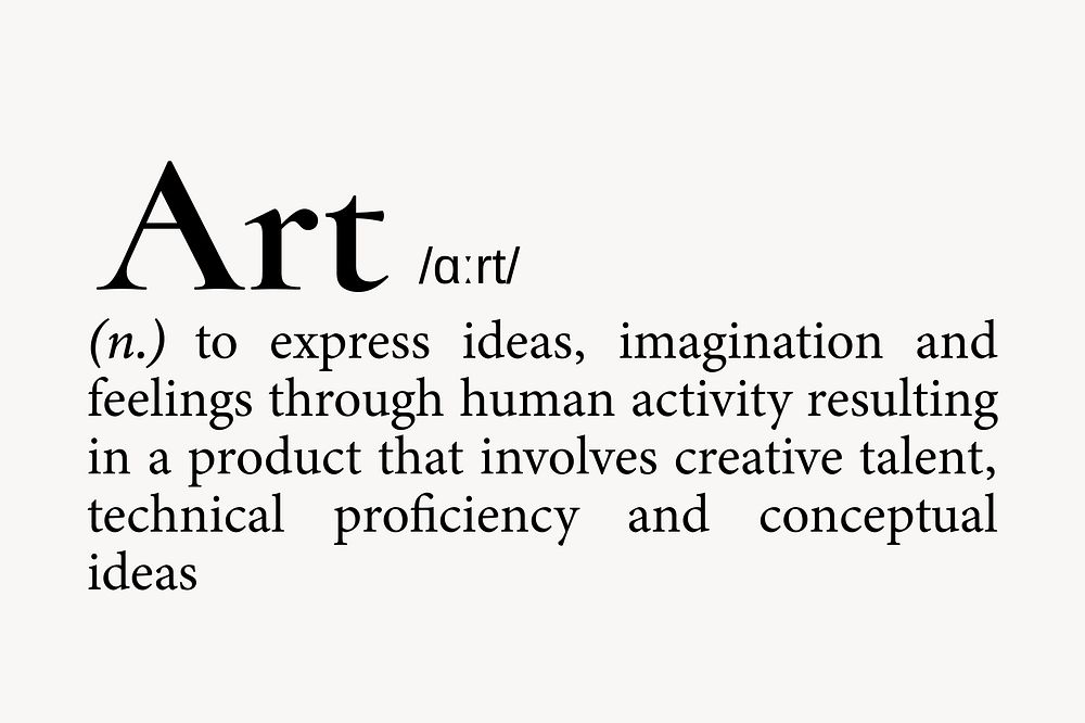 Art definition, dictionary word typography