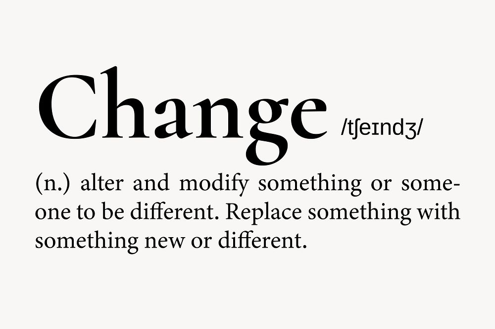 change dictionary definition
