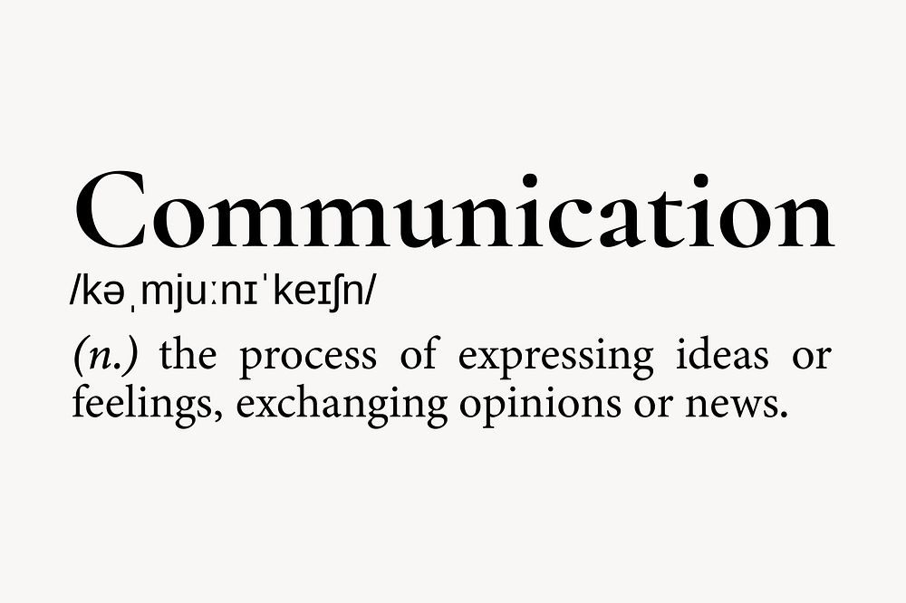 Communication definition, dictionary word typography