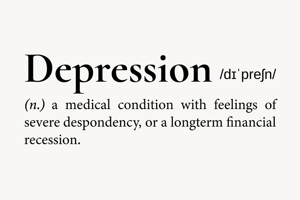 Depression definition, dictionary word typography Free Photo rawpixel