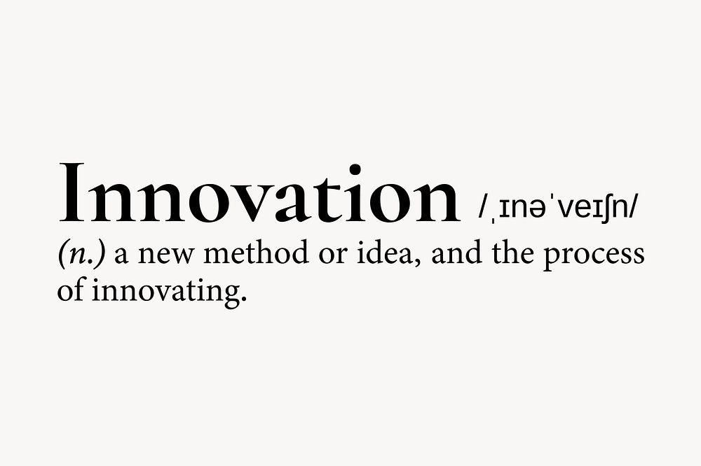 Innovation definition, dictionary word typography