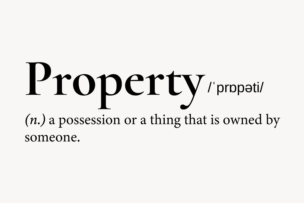 Property definition dictionary word typography free photo rawpixel