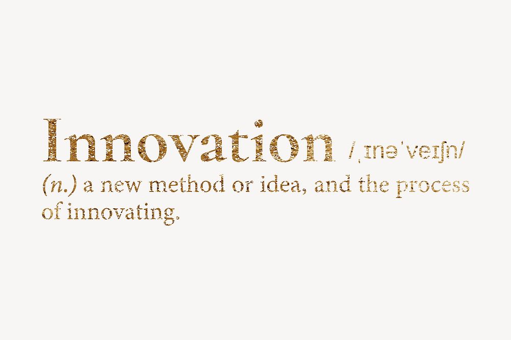 Innovation definition gold dictionary word free photo rawpixel