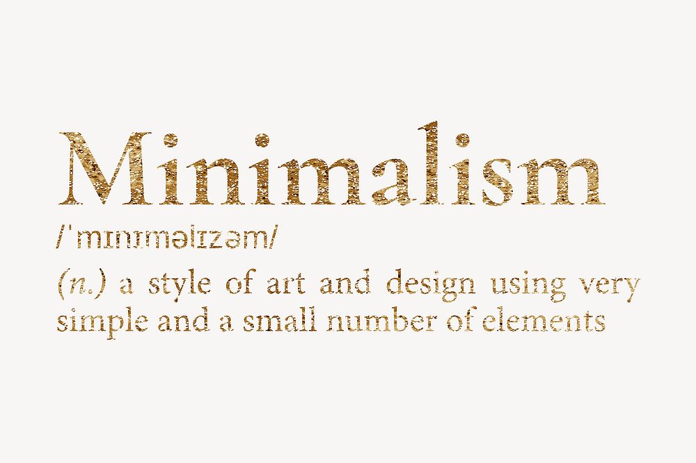 Minimalism definition, gold dictionary word Free Photo rawpixel