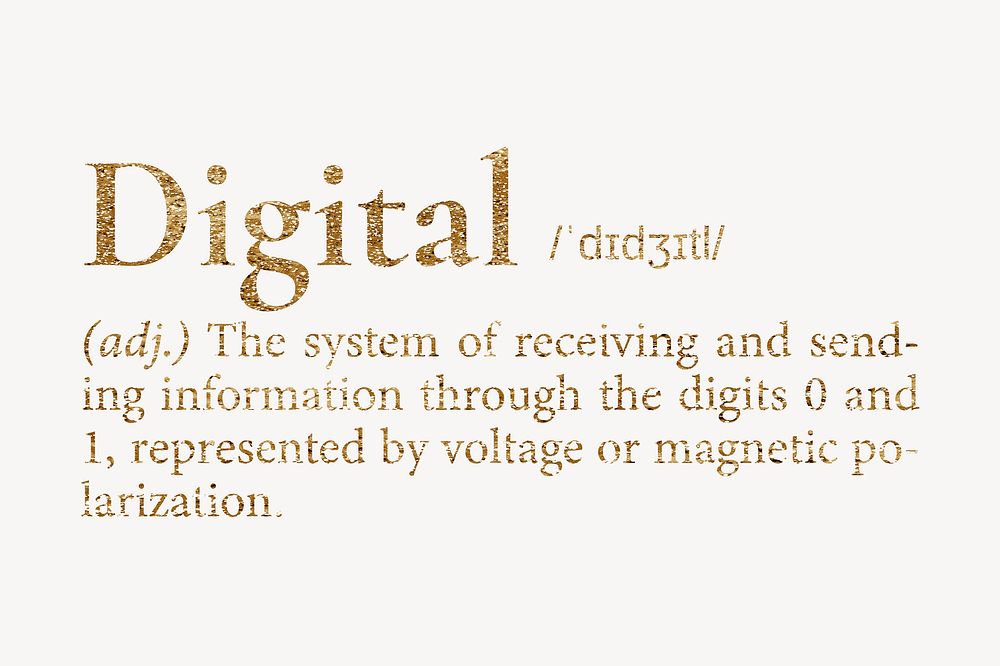 Digital definition, gold dictionary word