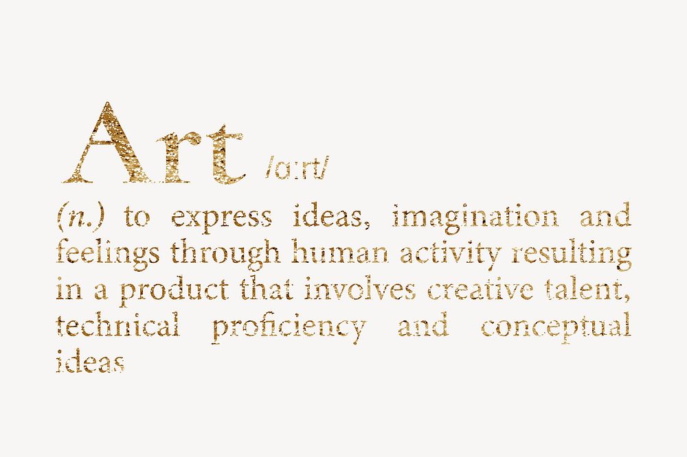Art definition, gold dictionary word