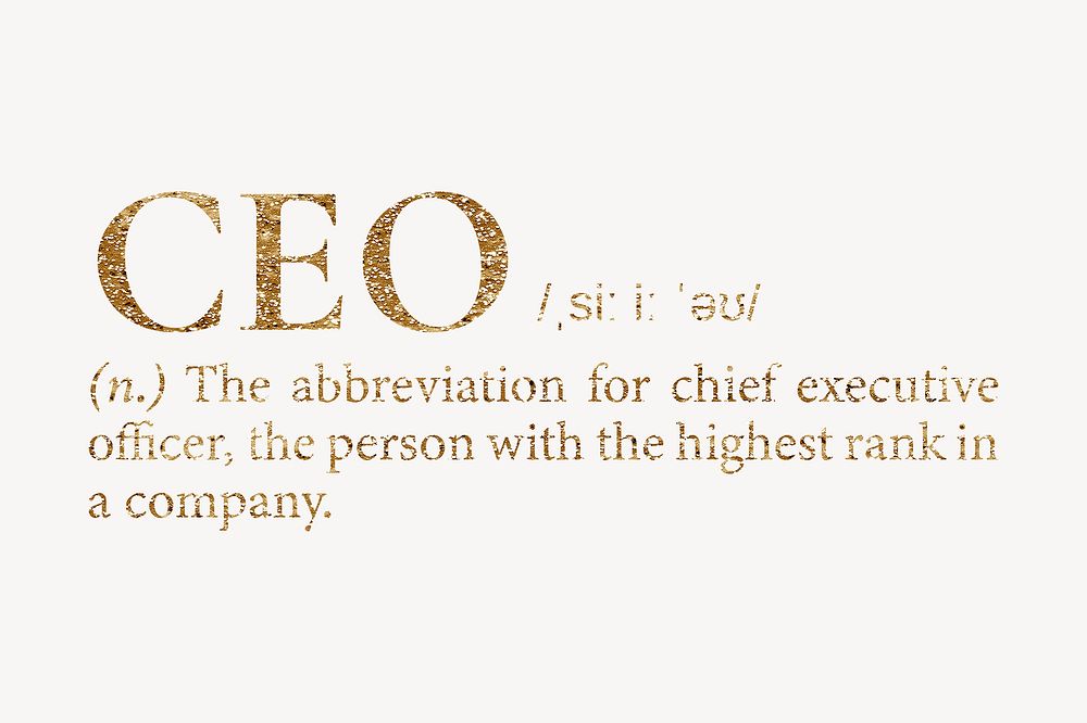 CEO definition, gold dictionary word