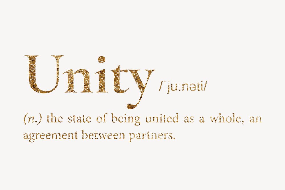 Unity definition, gold dictionary word