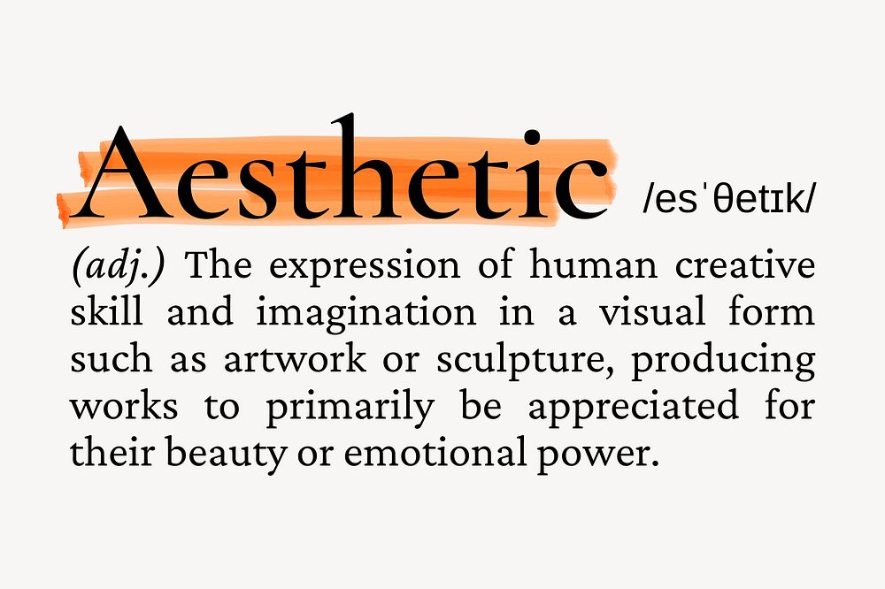 Aesthetic editable definition, dictionary word, highlighted design psd