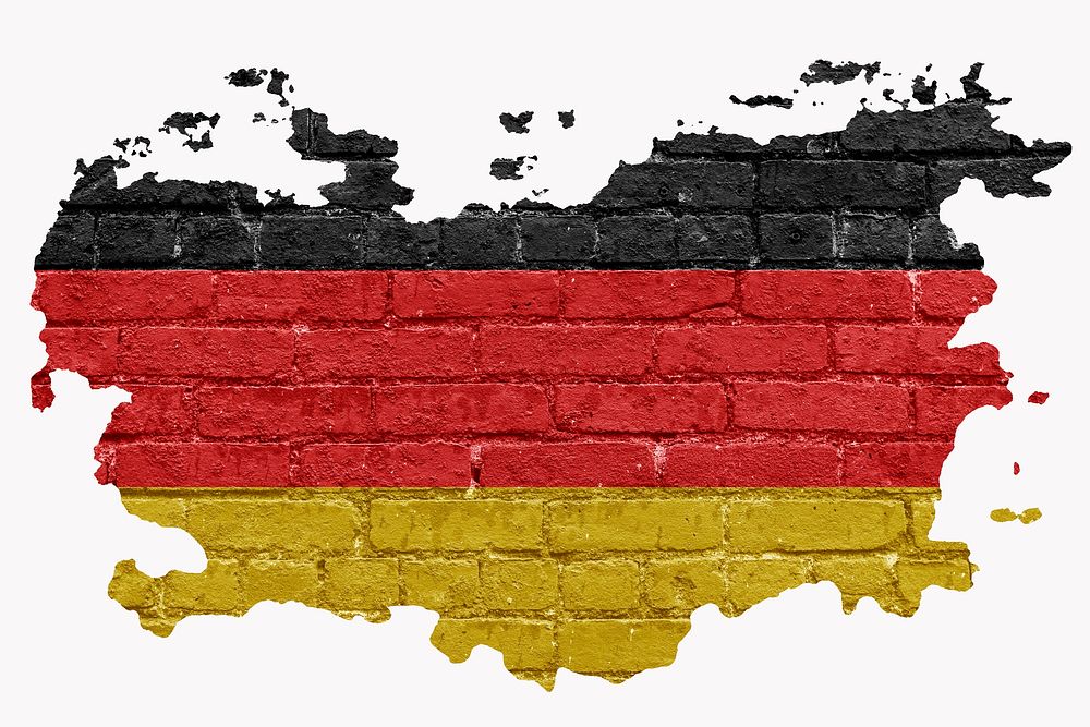 Germany's flag, brick wall texture, off white design