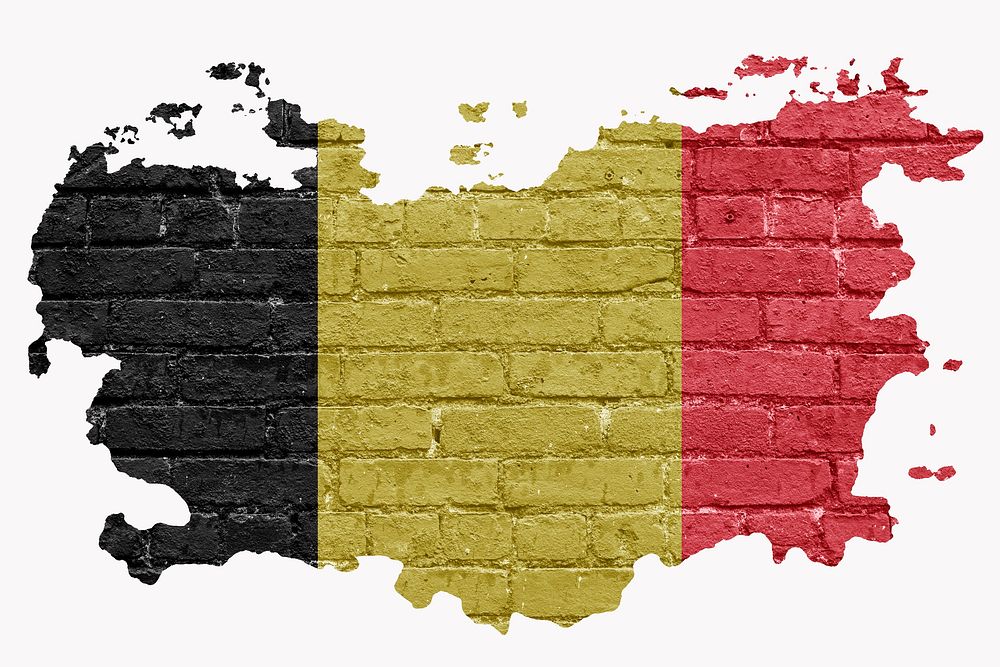 Belgium's flag, brick wall texture, off white design