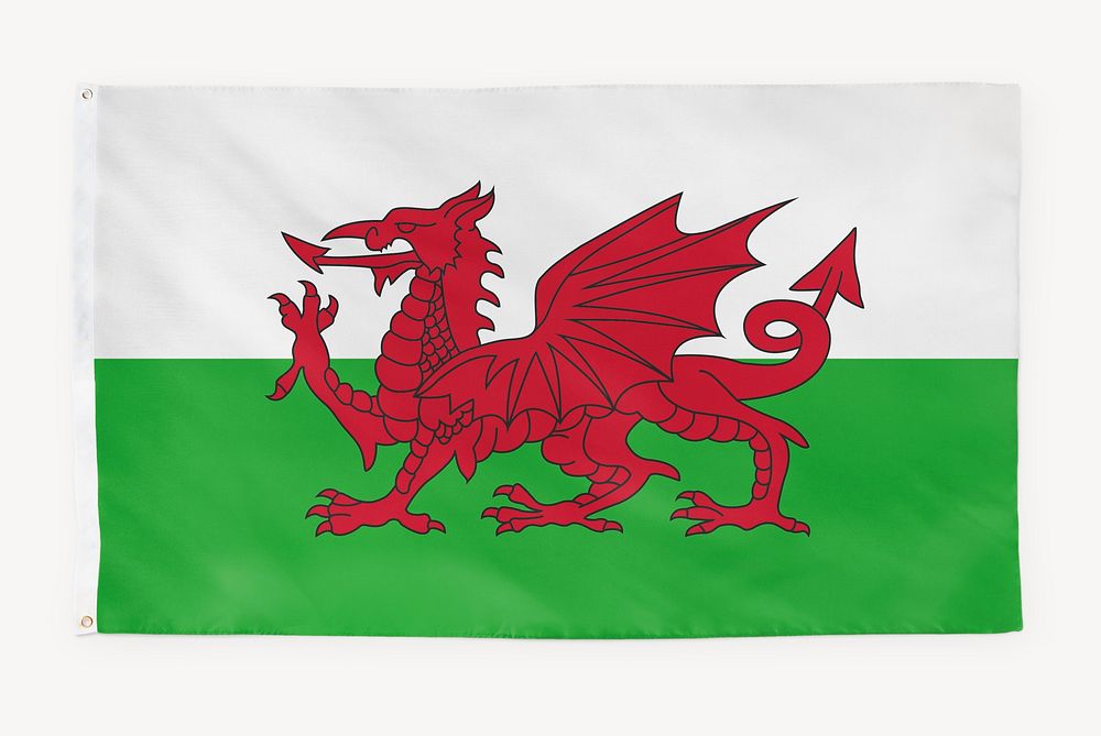 Welsh flag, national symbol graphic