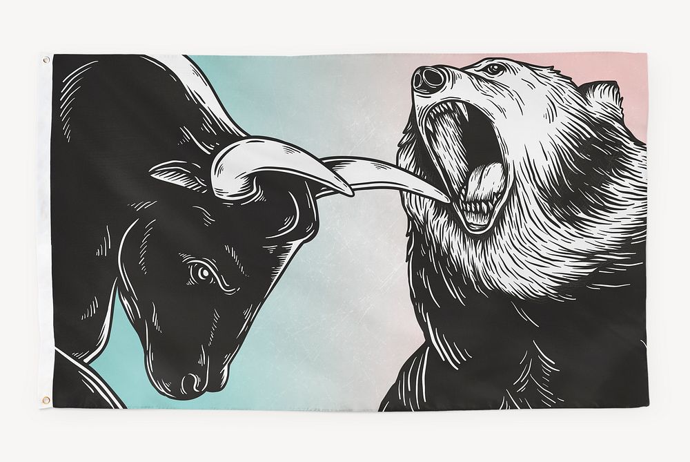 Bull and bear flag graphic