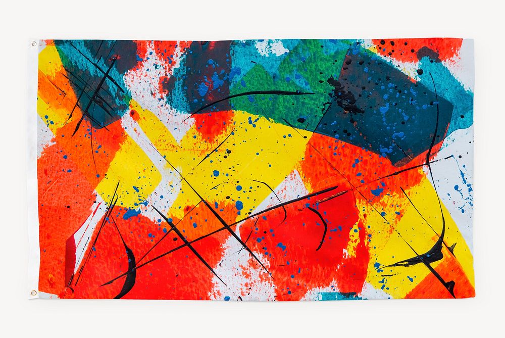 Waving abstract painting flag graphic