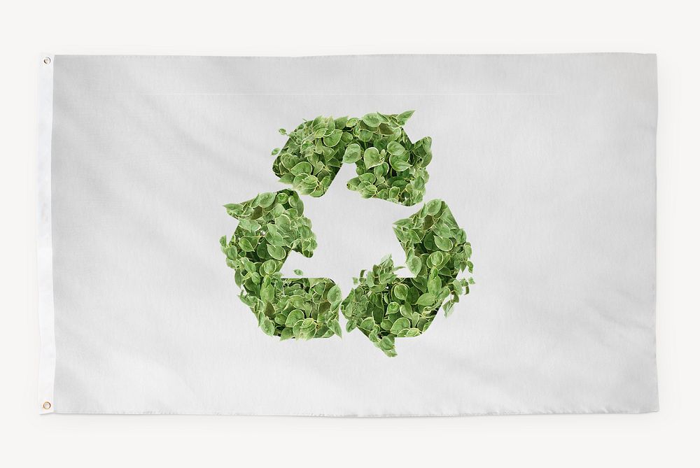 Recycle tree flag, sign graphic