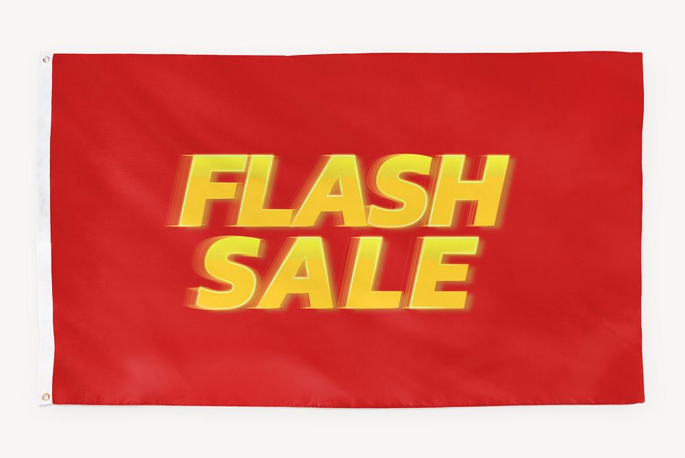 Red flash sale flag graphic
