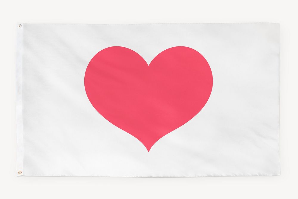 Red heart flag graphic, Valentine Concept