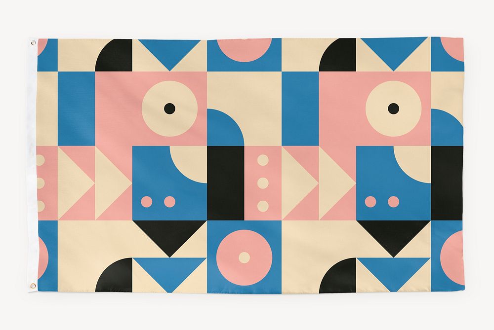 Bauhaus inspired patterned flag graphic