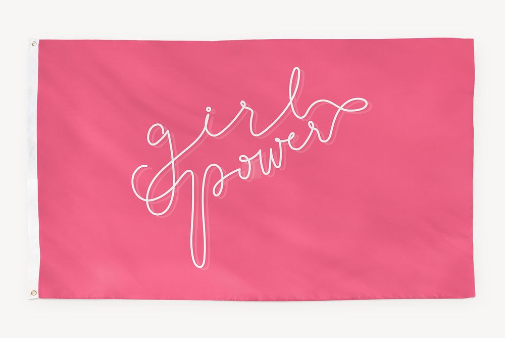 Pink girl power flag concept