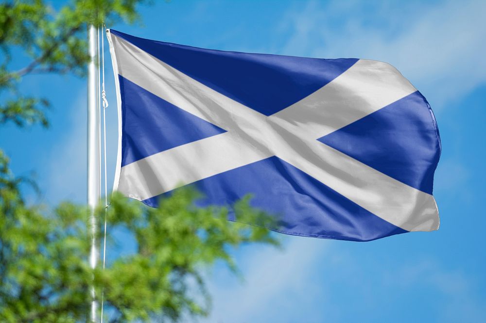 Scotland flag, blue sky design