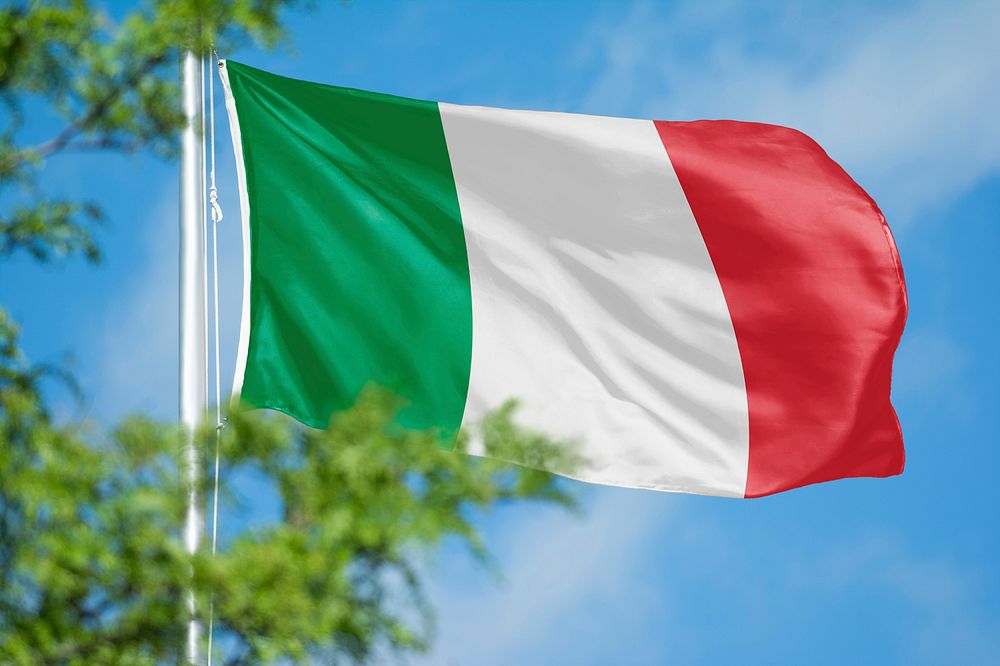 Italy flag, blue sky design