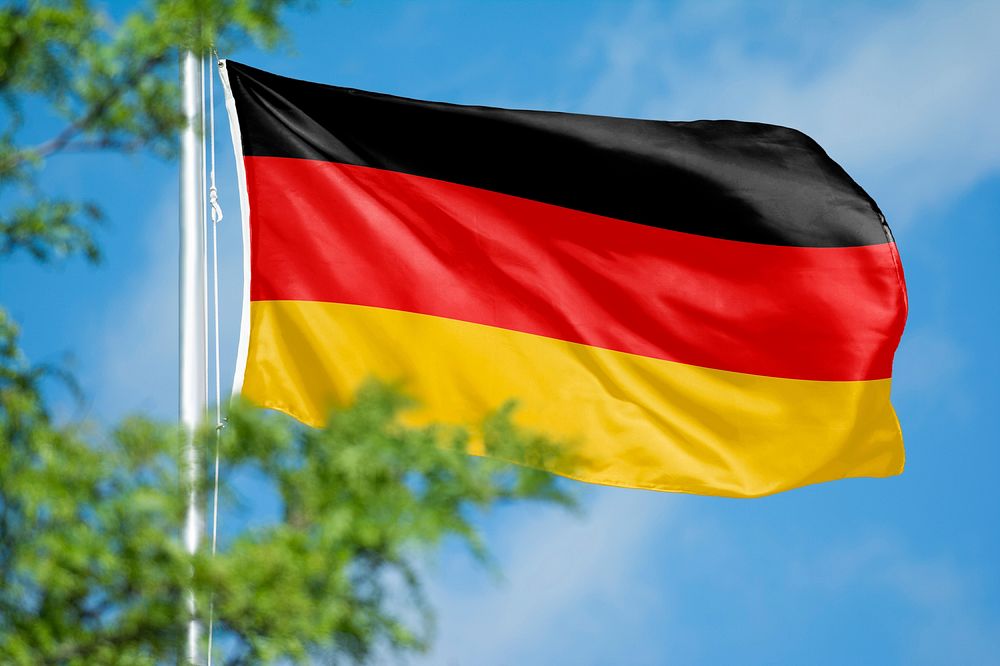 Germany flag, blue sky design