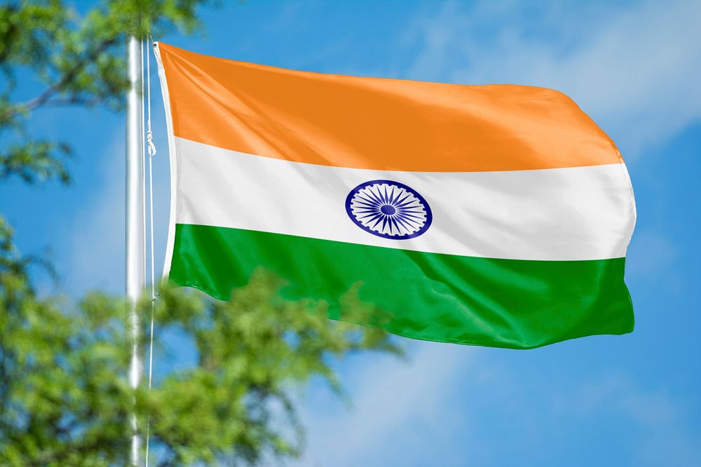 India flag, blue sky design